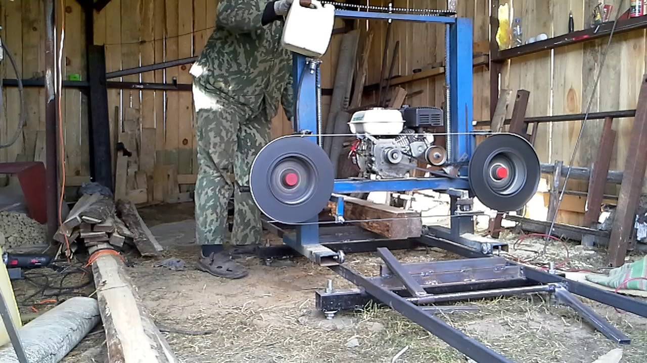 Шинная пилорама, видео, чертежи - как сделать шинную пилораму
