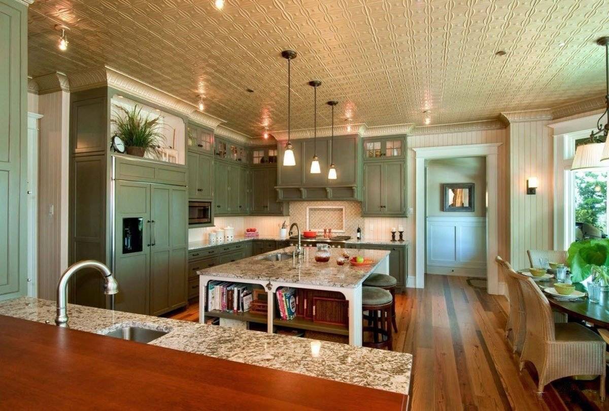 Чем отделать потолок на кухне?