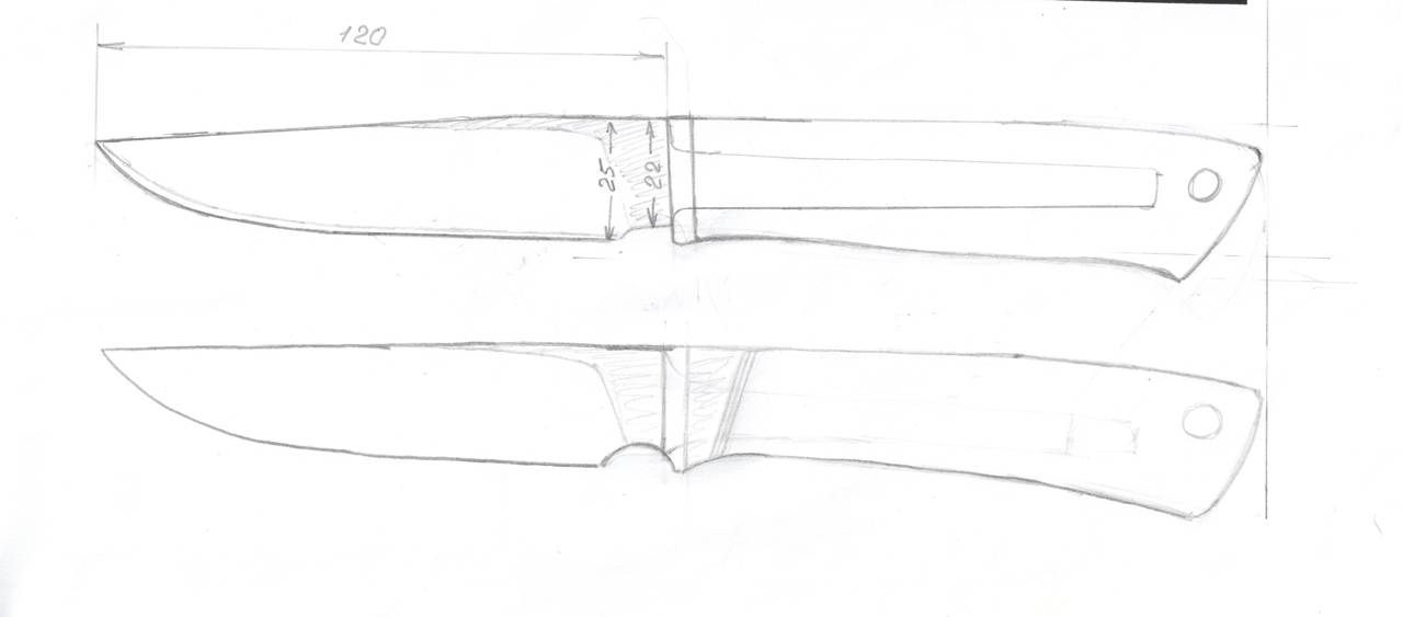 Эскиз ножа с размерами – всё о ножах: чертежи ножей