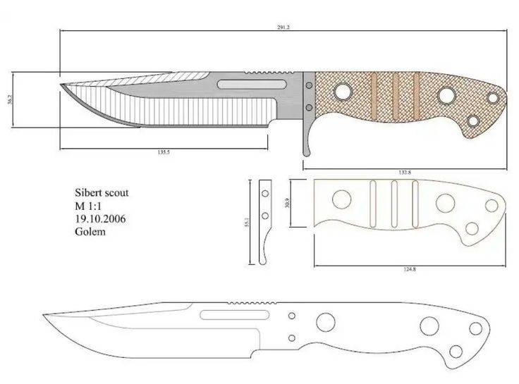 Изготовление охотничьего ножа по чертежам своими руками