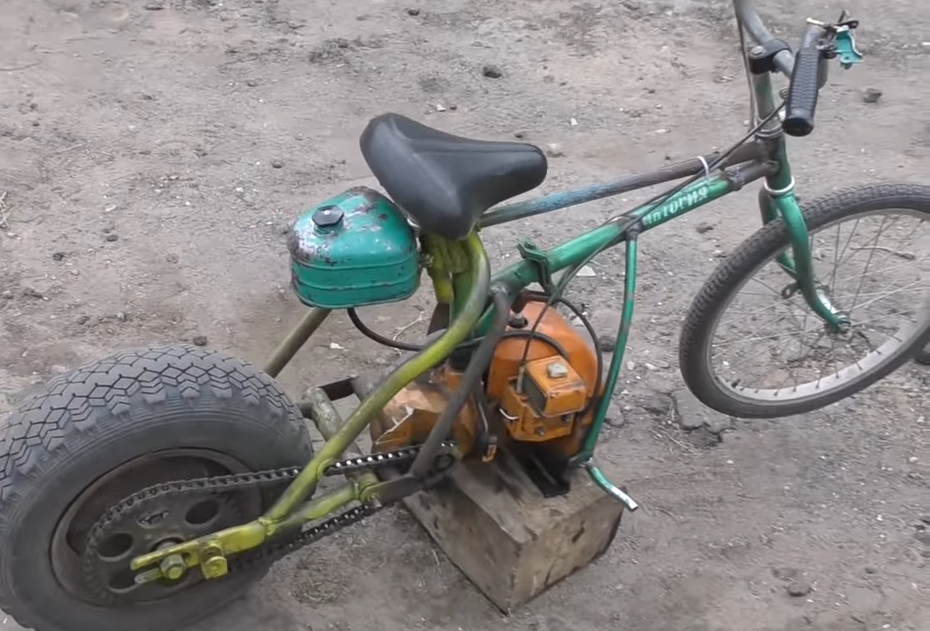 Велосипед, мопед, картинг, квадроцикл из бензопилы своими руками