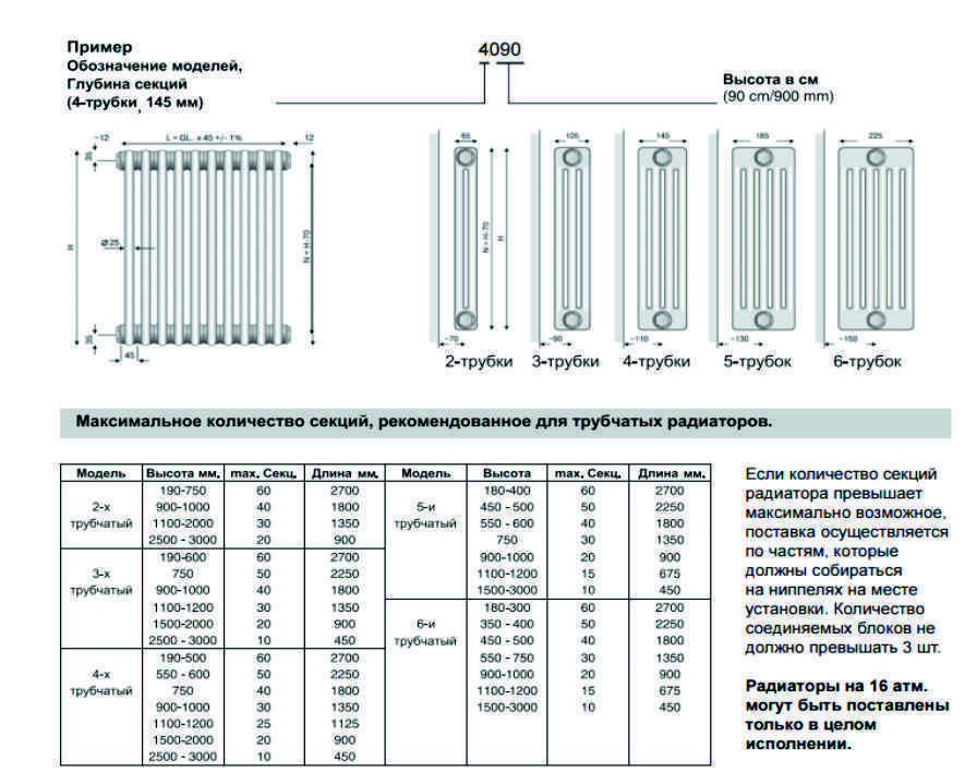 Расчет количества секций радиаторов отопления калькулятор